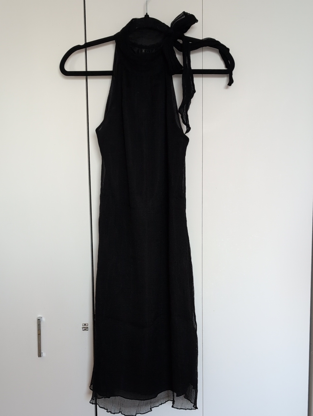 NAF NAF Black Halter Tie-Neck Maxi Dress